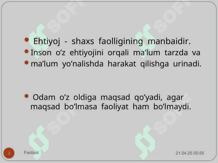 Faoliyat va uning tuzilishi 3