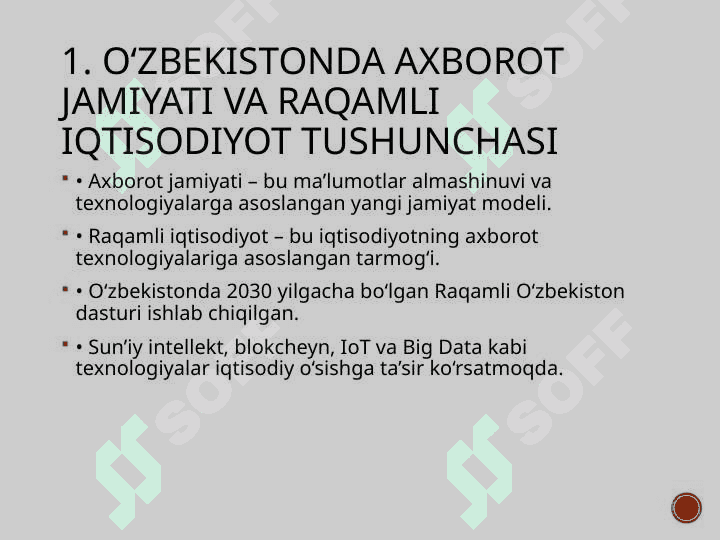 Axborot jamiyati rivojlantirish strategiyasi Oʻzbekistoning raqamli iqtisodiyot dasturi.pptx 4