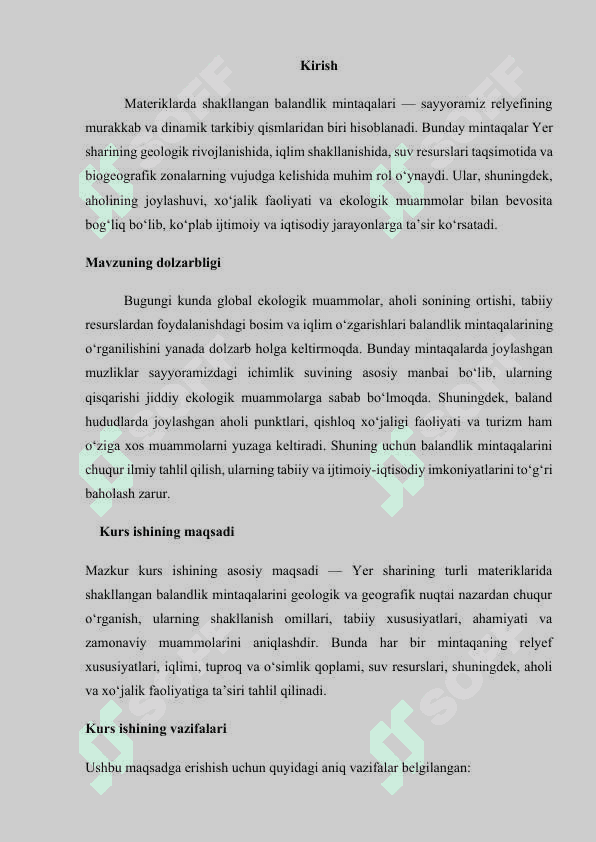 Materikda shaklangan balandlik mintaqalari 2