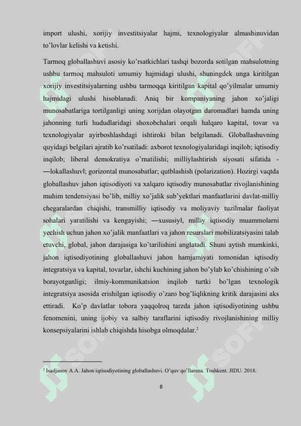 Jаhоn iqtisоdiyotini glоbаllаshuvini qаrаmа-qаrshiliklаri 8