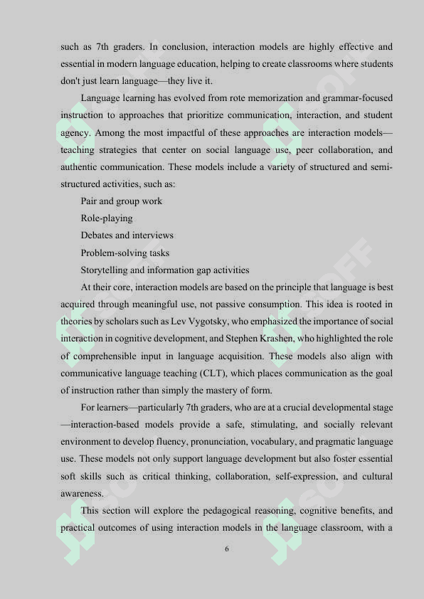 The importance of interaction models in teaching speech skills in 7th graders. 6