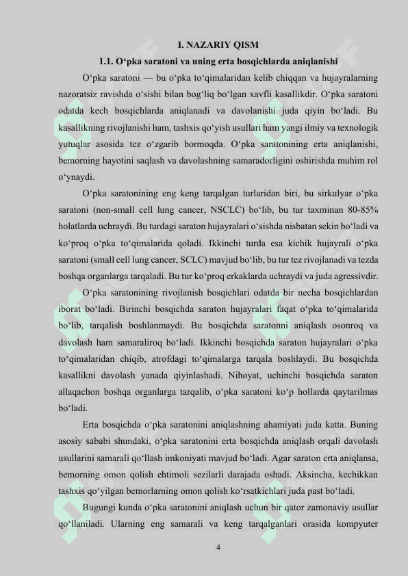 Neyron tarmoqlar asosida o‘pka saratoni kasalligini aniqlash dasturini ishlab chiqish 4