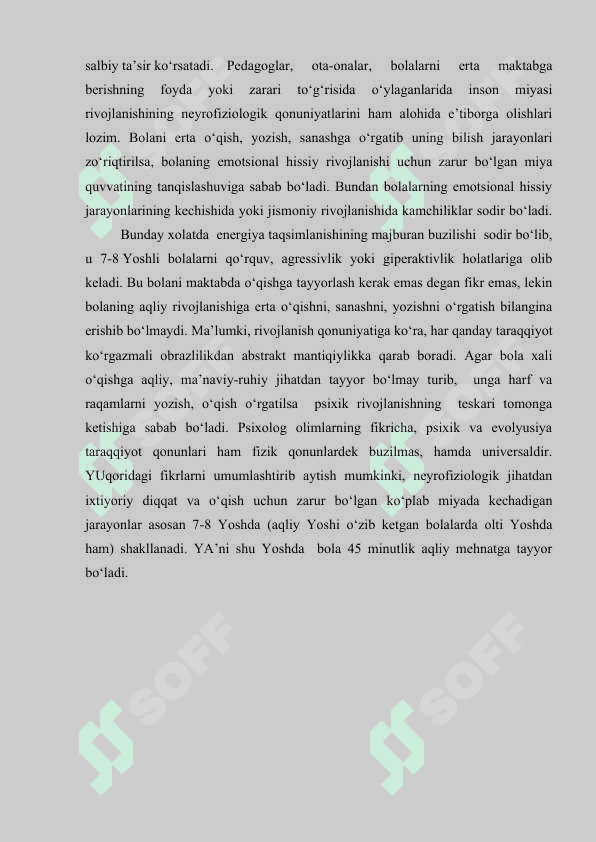 Kichik maktab yoshdagi bolalarning psixik taraqqiyotida o'qish faoliyatining o'rni 3