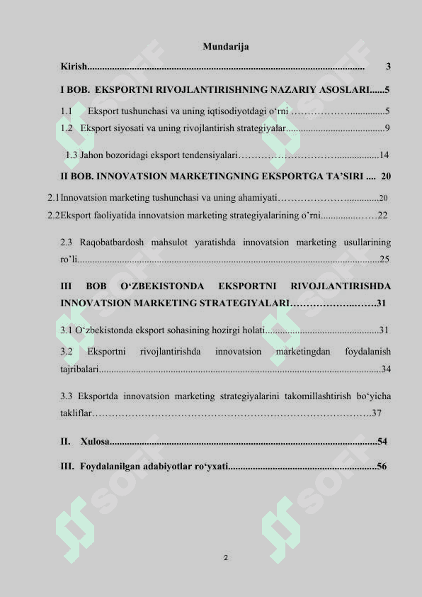 EKSPORTNI RIVOJLANTIRISHDA INNOVATSION MARKETINGNI AXAMIYATI VA STRATEGIYALARI 2