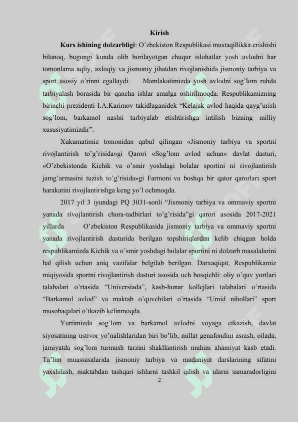 Kichik va o'smir yoshdagi sportchilarning jismoniy qobilyatlarini tarbiyalash asoslari 2