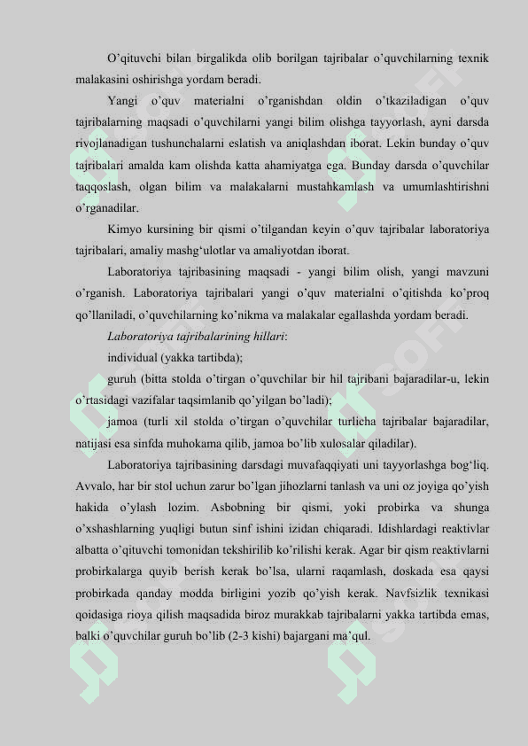 Kimyo fanidan tajribalar 3