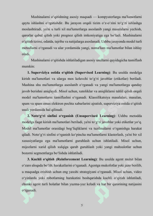Mashinali o‘qitish usuli asosida klassifikatsiya masalalarini yechish 5
