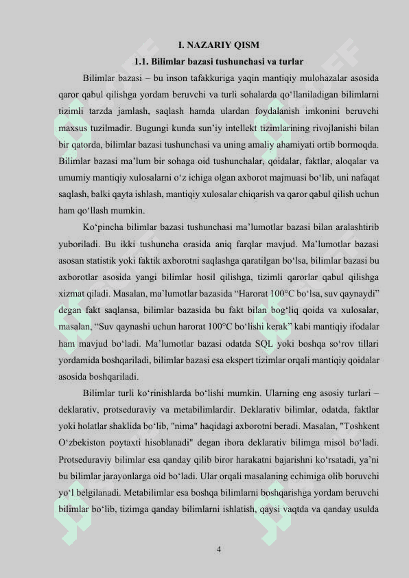 Bilimlar bazasi va bilimlarni namoyish qilish modellari tahlili 4