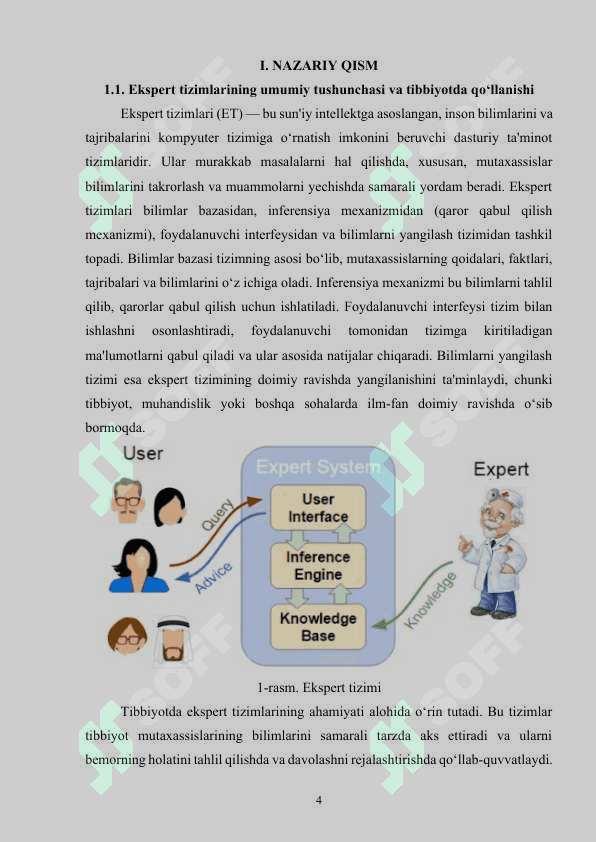Ekspert tizimlarining tibbiyot sohasida qo‘llash dasturiy algoritmini ishlab chiqish 4