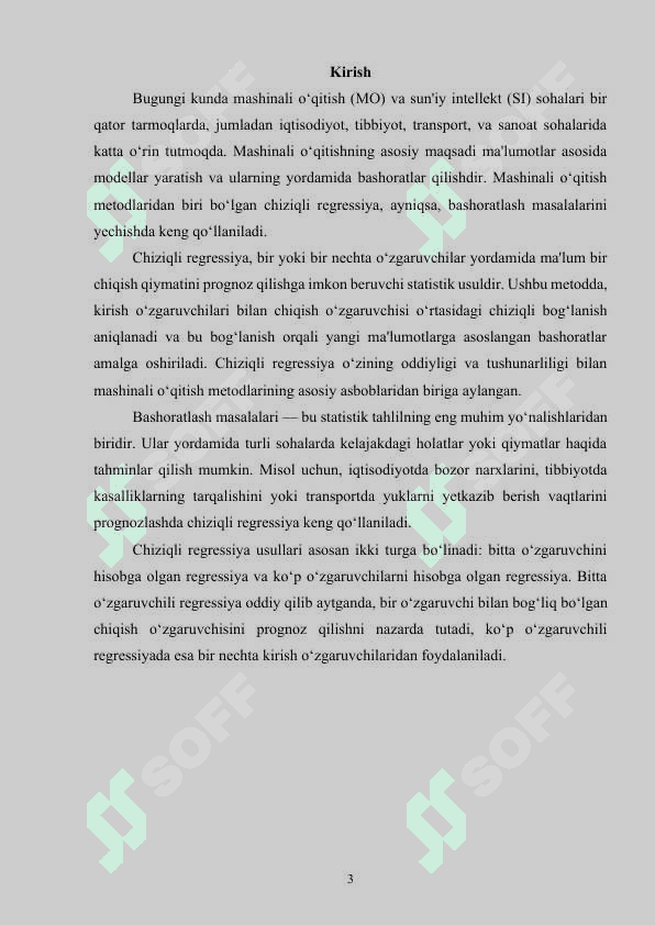 Mashinali o‘qitishning chiziqli regressiya usullari asosida bashoratlash masalalarini yechish 3