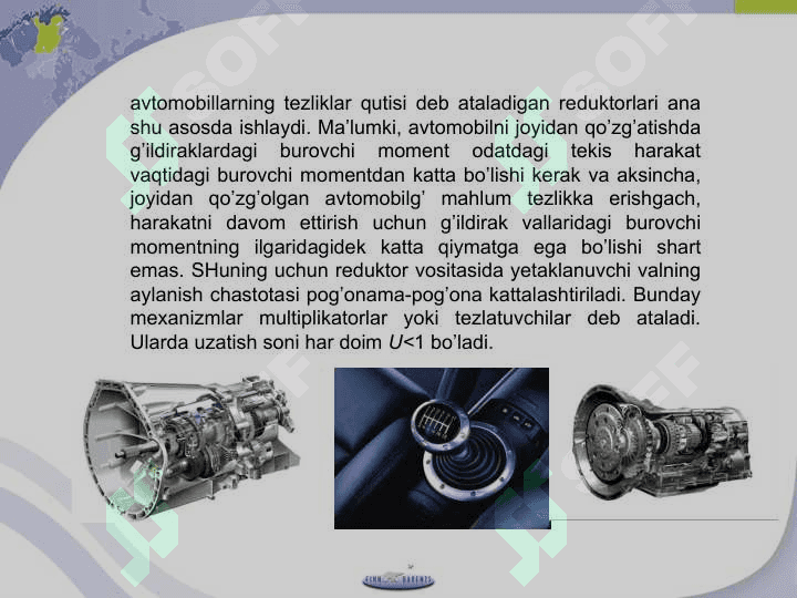 REDUKTORLAR VA ULARNING TURLARI 3