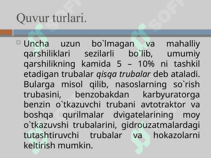 Quvurlar va ularning gidravlik hisobi. 4