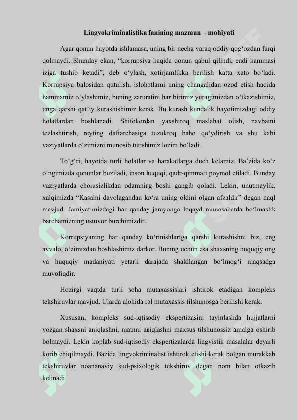 Kriminal vaziyatlarni tahlil qilishning lingvokriminalistik asoslari 2