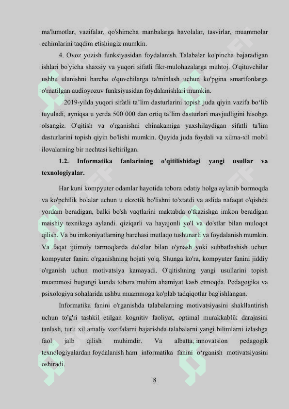 Informatika fanlarini o’qitishda mobil ilovalar yaratishning ahamiyati 8