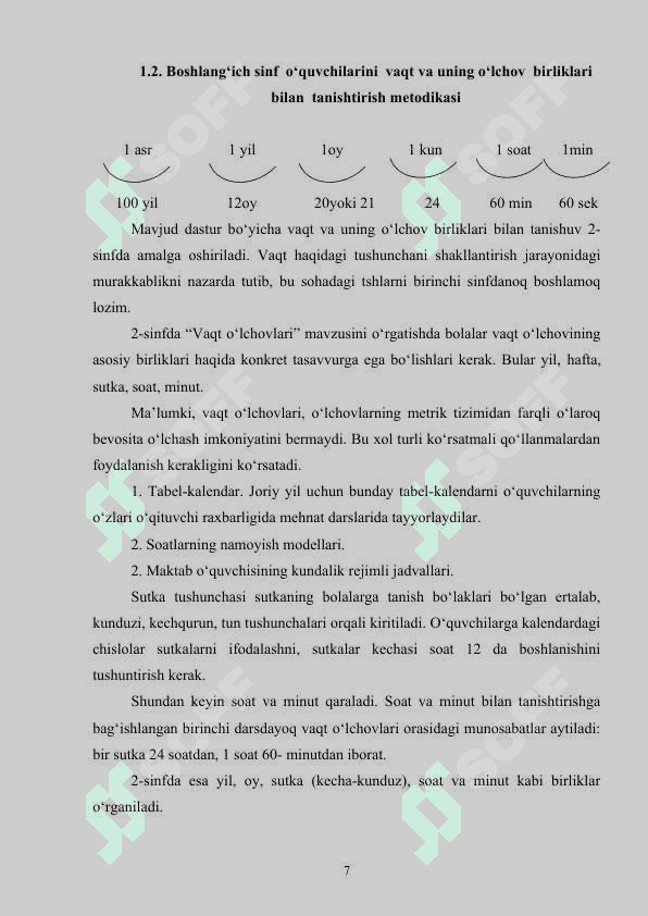 2-SINF O’QUVCHILARINI  VAQT MUNOSABATLARIGA DOIR MASALALAR YECHISHGA O’RGATISH 7