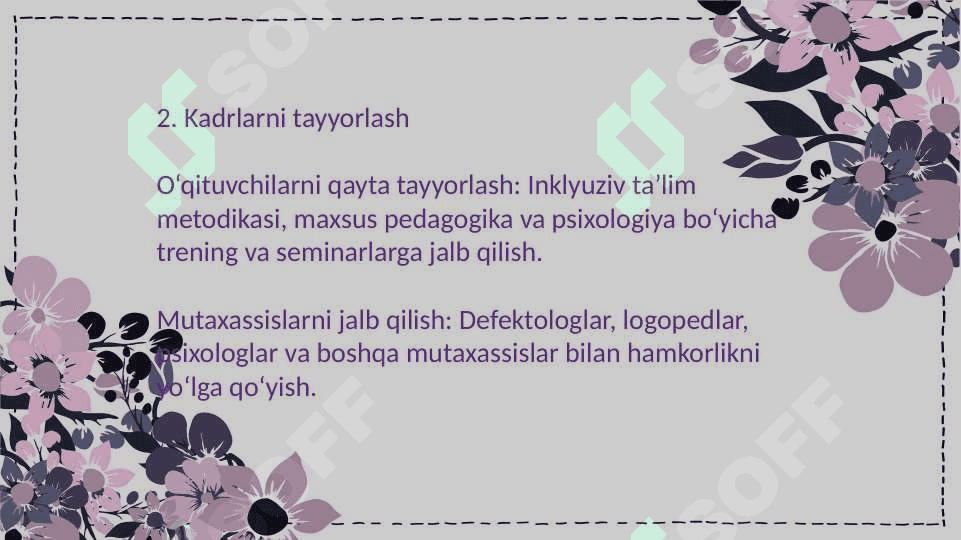 Rivojlanishda muammolari boʻlgan bolalar uchun inkulyuziv taʼlimni keng taʼlimiy amaliyotga joriy etish algoritmlari 8