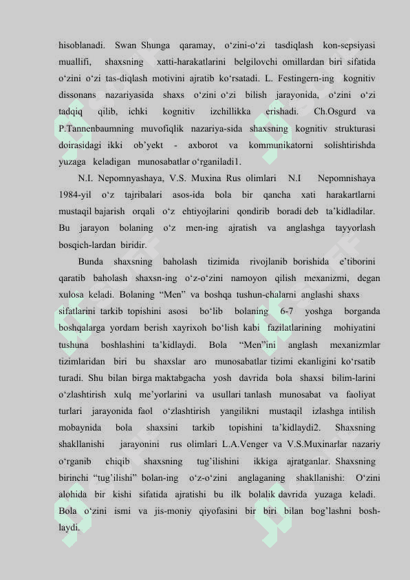 Bolaning o'z-o'zini anglashi va motivatsion sohasining rivojlanish jarayoni 6