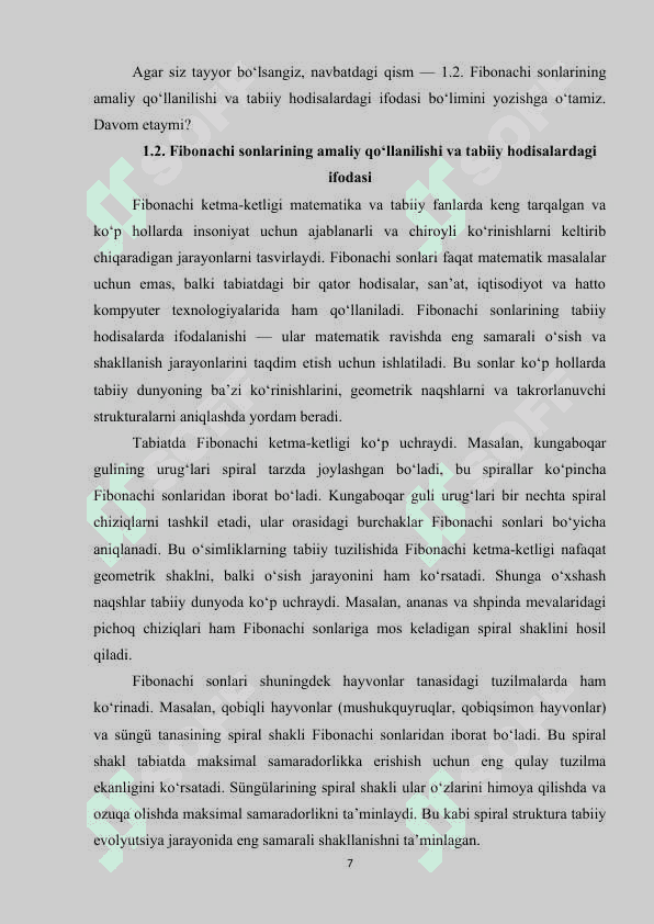 FIBONACHI KETMA-KETLIGI UCHUN SAMARALI ALGORITMLAR 6