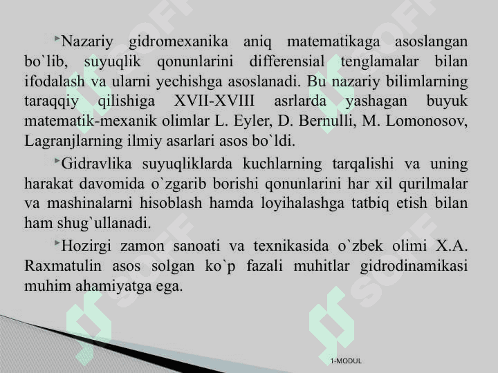 Gidro-pnevmoyuritmalarning ishlab chiqarishda, texnikaning rivojlanishida tutgan o‘rni. 5