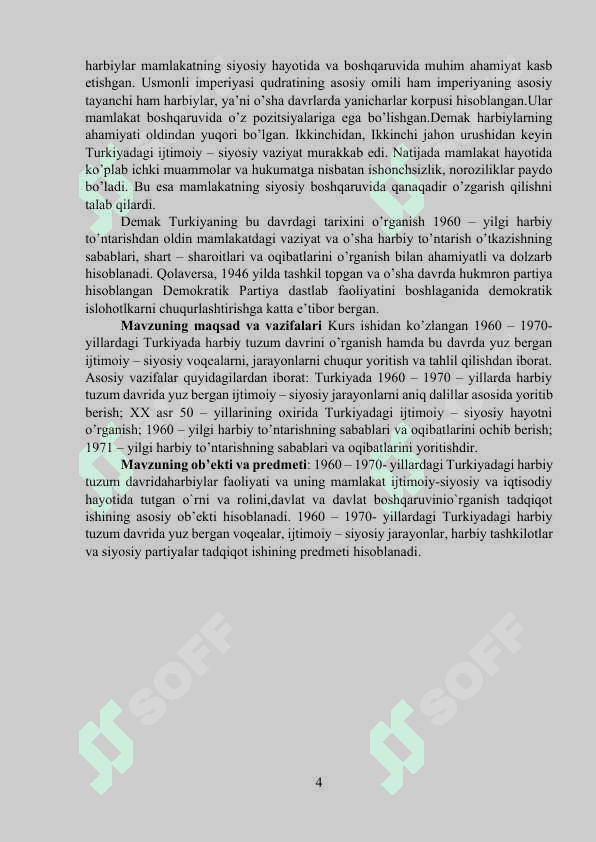 TURKIYA XX ASRNING 60-70- YILLARIDAGI HARBIY TUZUM DAVRIDA 4