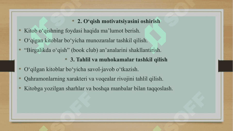 Kitobxonlarning o'qishiga rahbarlik qilish 8