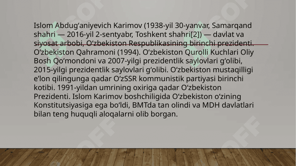 O’ZBEKISTONNING BIRINCHI PREZIDENTI 4