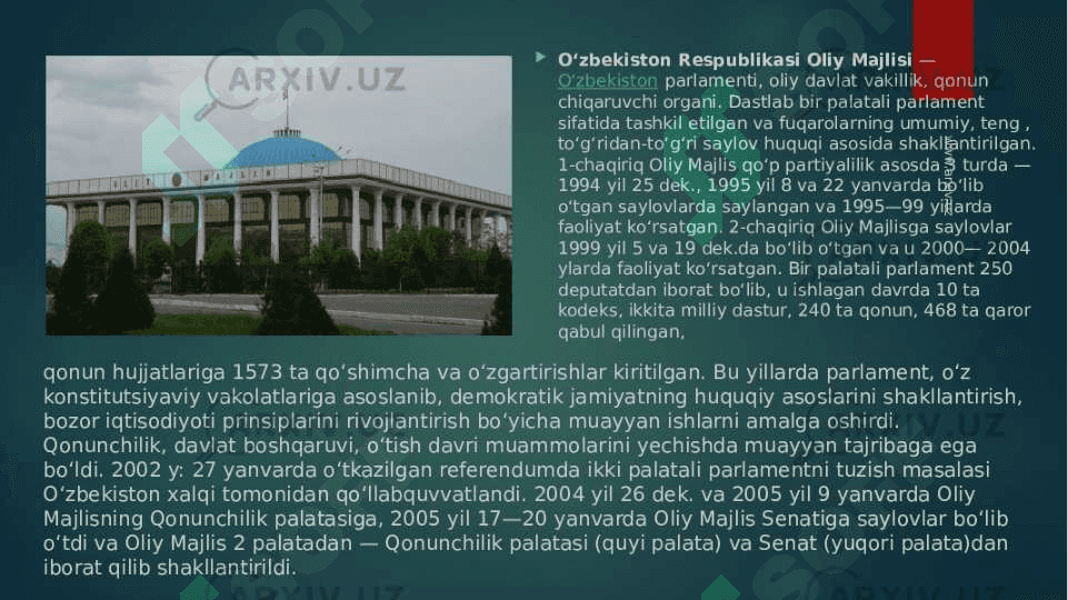Mustaqillik yillarida O`zbekistonda manaviy va madaniy taraqqiyot. 2