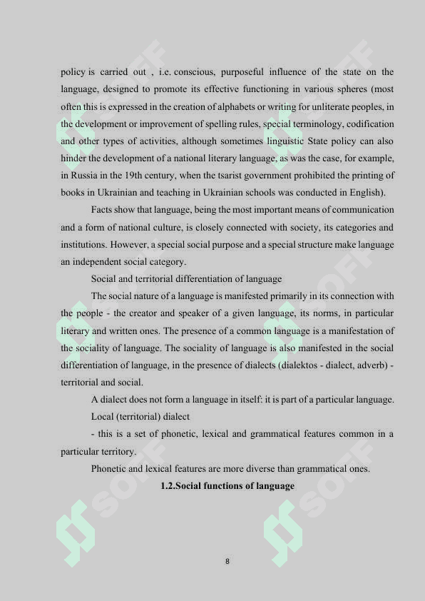 The relationship between language and society 7