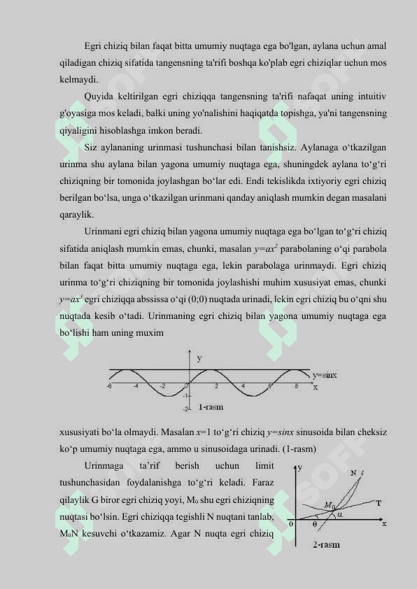 FUNKSIYANING HOSILASI UNING GEOMETRIK VA MEHANIK MANOLARI 6