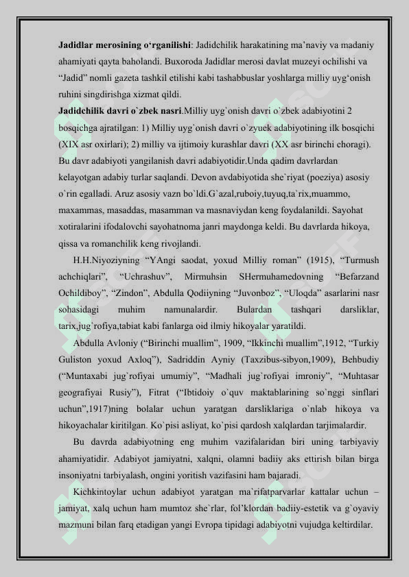 MUSTAMLAKACHILIK VA MILLIY MADANIYATIMIZNING RIVOJIDAGI YANGI UYG‘ONISH DAVRI BOSQICHI 3