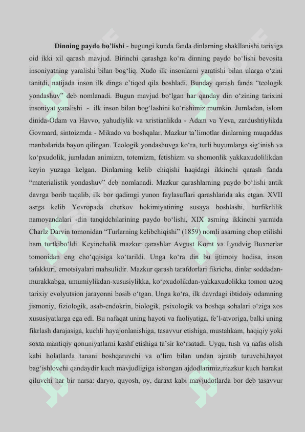 DINNING TARIXIY SHAKLLARI VA MOHIYATI. MILLIY DAVLAT DINLARI VA ULARNING XUSUSIYATLARI 3
