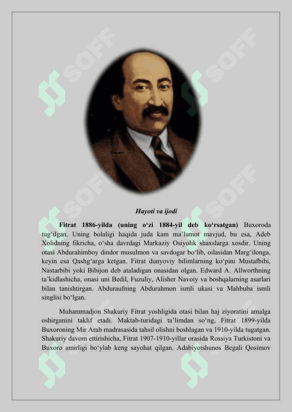 Abdurauf Fitrat hayoti va ijodi 2