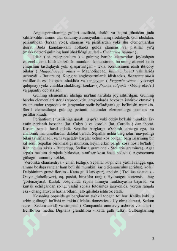 Gulli o'simliklarning changlanishi va urug'lanishi. 6