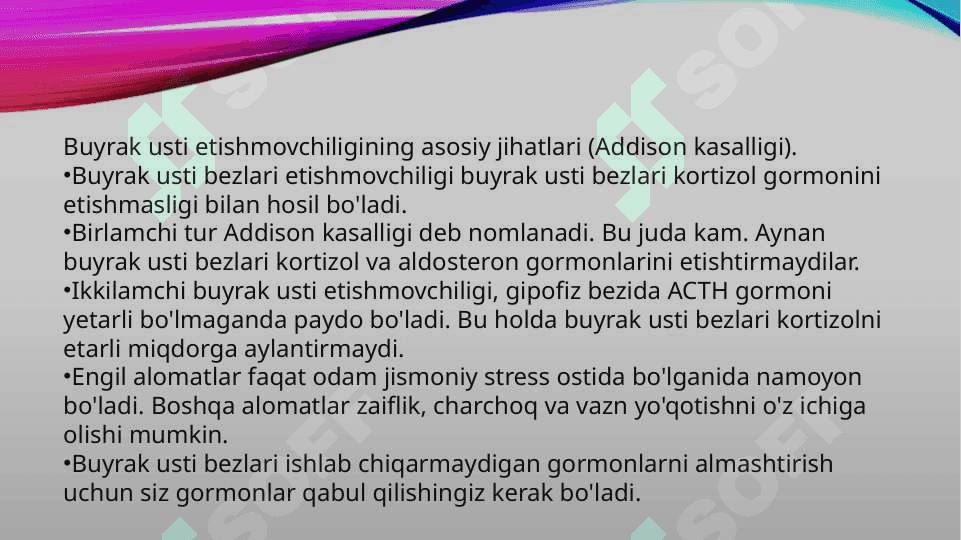 Уткир буйрак усти етишмовчилиги O`tkir buyrak usti bezi yetishmovchiligi 7