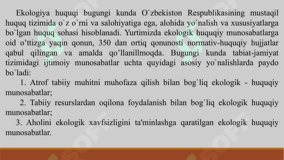 ATROF MUHITNI MUHOFAZA QILISHNING HUQUQIY ASOSLARI 3