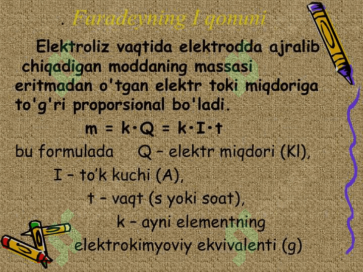 Elektroliz qonunlari 3