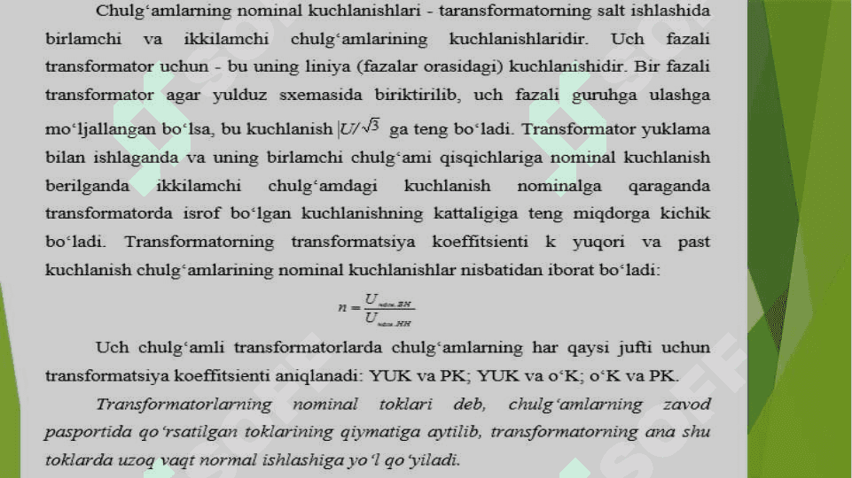 Kuch transformator va avtotransformatorlari 5