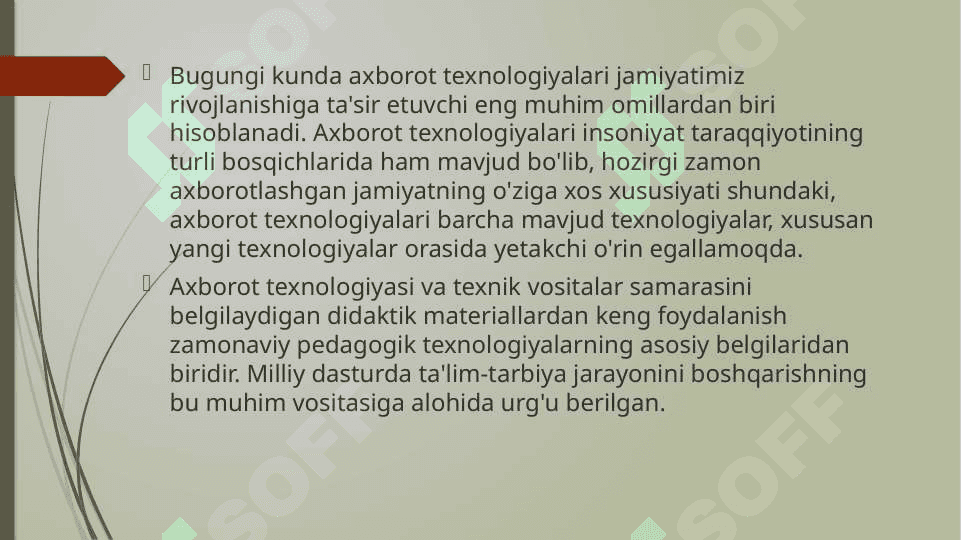 Axborot texnalogiyalari ta'limiy va nazorat dasturlari 3