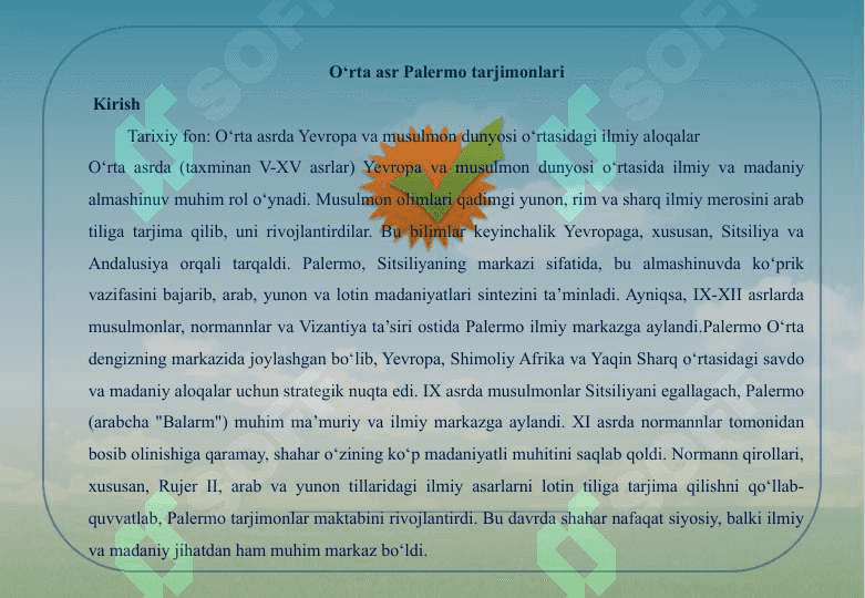 O’RTA ASR PALERMO TARJIMONLARI 3