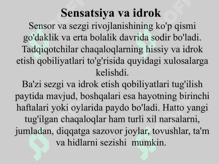 Bolalikdagi kognitiv rivojlanish 5