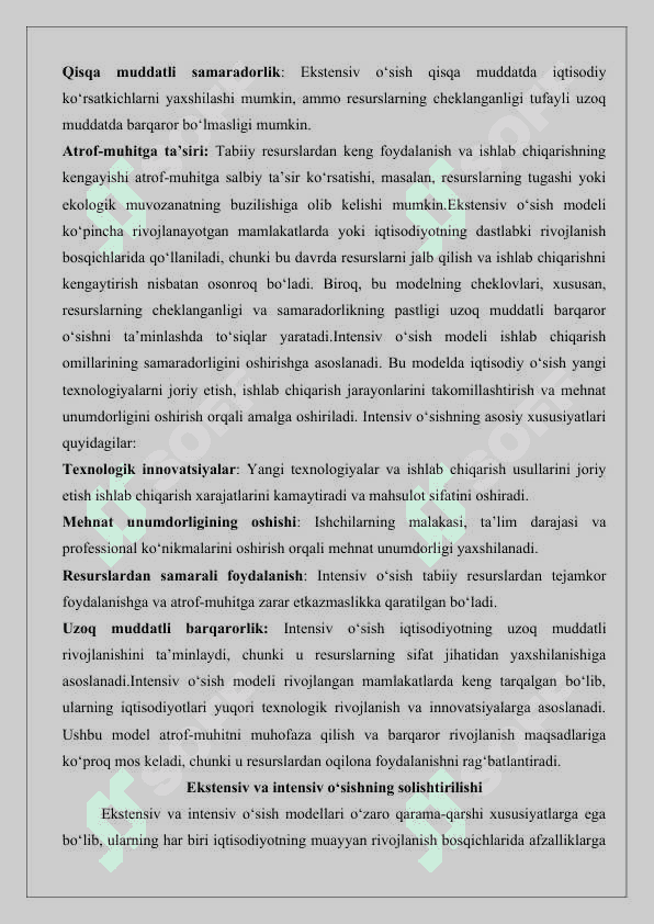 O’sishning optimal variantini tanlash 25 4