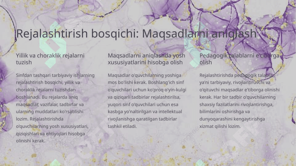 Sinfdan tashqari tarbiyaviy ishlarni rejalashtirish, tashkil etish, va boshqarish jarayonlari 3