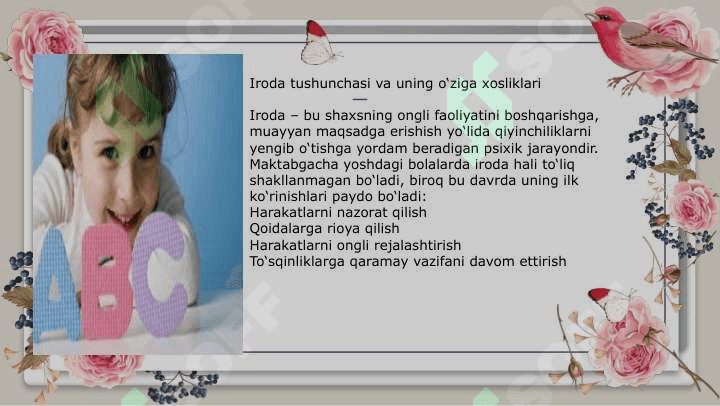 Maktabgacha yosh davridagi bolani irodaviy sohasining psixadiognostikasi 4