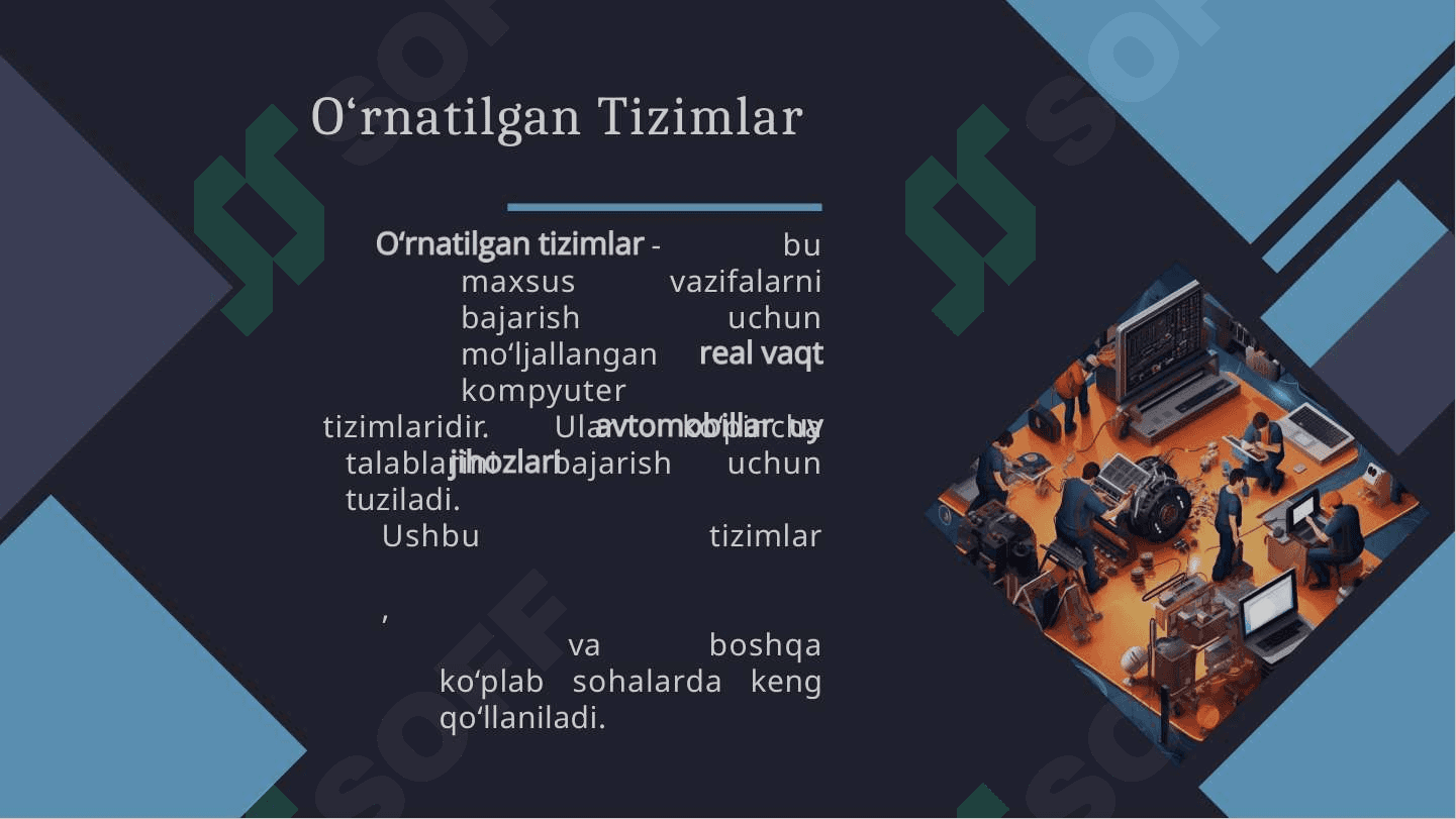 MAVZU: O‘RNATILGAN TIZIMLARDA QO'LLANILADIGON PROTSESSORLAR. 4
