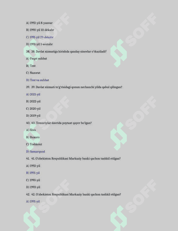 Argos test savollari 2025 8