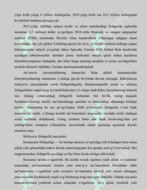 Kiberjinoyatchilik va uni keng tarqalishini sabablari. Elektron raqamli imzo va uni respublikamizda tadbiq etilishholati 5