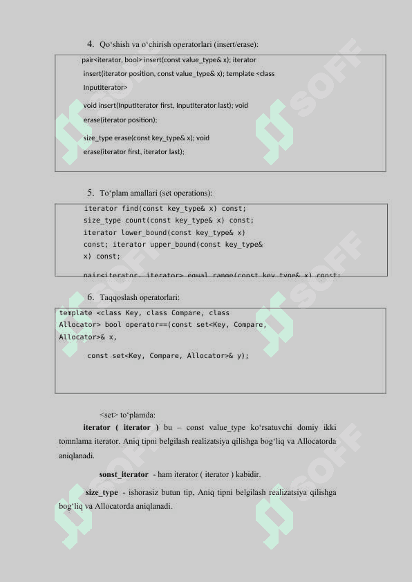 Аssotsiativ konteynerlar (set, map, multiset, multimap) 7