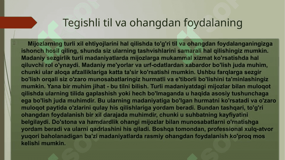 Turli madaniyat vakillariga xizmat ko’rsatish 7