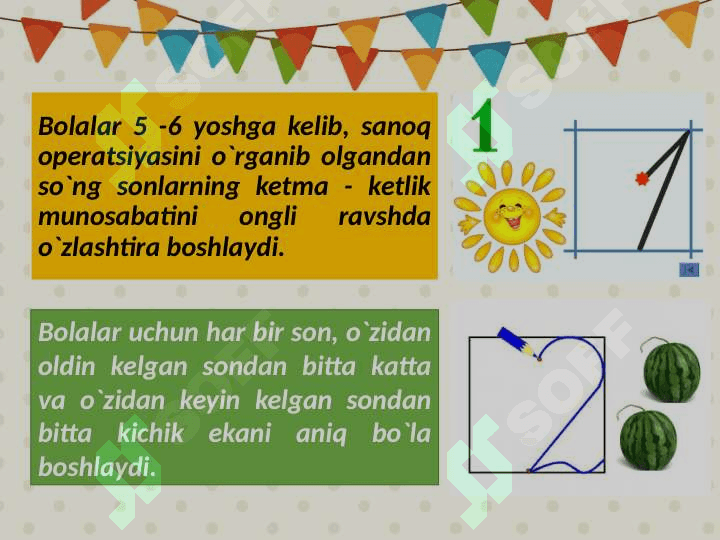 Bolalar ongida natural sonlar qatori tizimining tarkib topishi. 3
