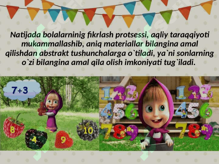 Bolalar ongida natural sonlar qatori tizimining tarkib topishi. 5